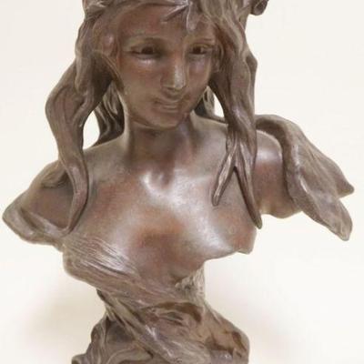 1052	CAST METAL VICTORIAN BUST OF WOMAN, APPROXIMATELY 16 IN HIGH
