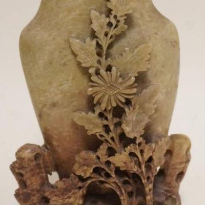 1112	SOAPSTONE CARVED VASE, APPROXIMATELY 7 IN H
