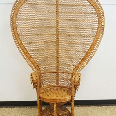 1243	WICKER AND RATTAN PEACOCK CHAIR, APPROXIMATELY 52 IN X 79 IN H
