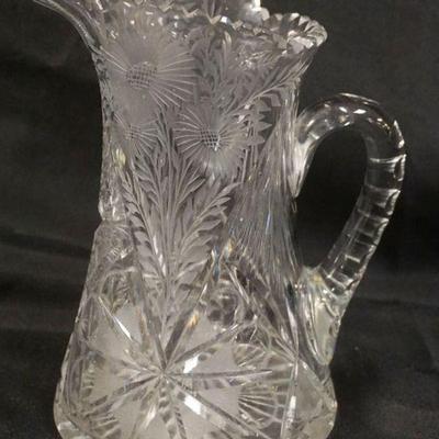 1074	CUT GLASS WATER PITCHER, APPROXIMATELY 9 1/2 IN H

