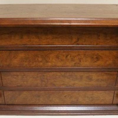 1085	WALNUT VICTORIAN 4 DRAWER SPOOL CABINET, INTERIOR DRAWERS RETRO FITTED FOR CUTLERY, APPROXIMATELY 25 IN X 15 IN X 14 IN H
