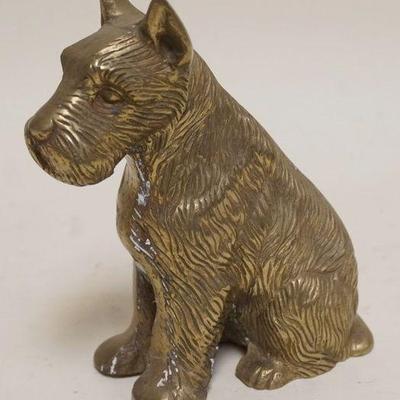 1157	BRASS STATUE OF A SCOTTISH TERRIER DOG, APPROXIMATELY 3 IN X 5 IN X 7 IN H
