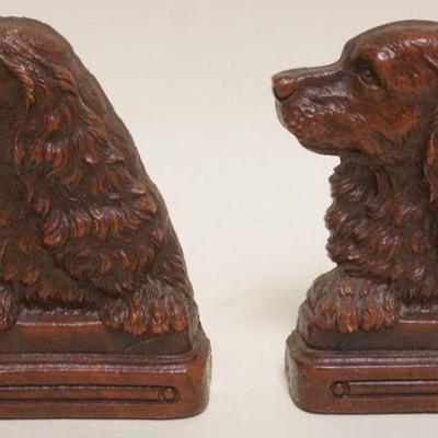 1087	SYROCO WOOD DOG BOOKENDS, APPROXIMATELY 5 IN X 7 IN H
