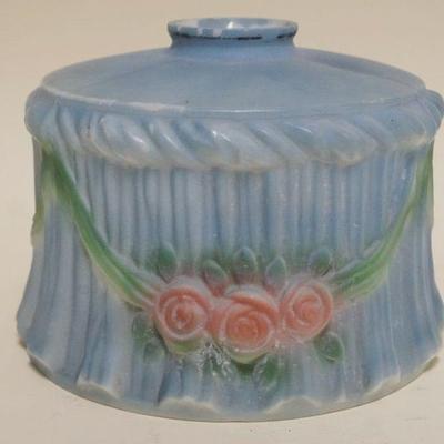 1136	VINTAGE GLASS LAMP SHADE WITH EMBOSSED ROSES, APPROXIMATELY 7 1/2 IN X 6 IN H

