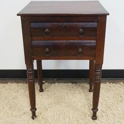 1192	ANTIQUE MAHOGANY EMPIRE 2 DRAWER STAND, APPROXIMATELY 17 IN X 19 IN X 29 IN H
