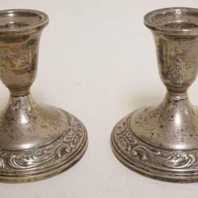 1071	STERLING SILVER WEIGHTED CANDLESTICKS, APPROXIMATELY 4 IN H
