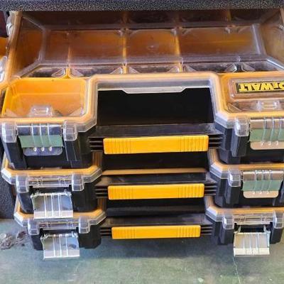#6040 • (3) DeWalt Locking Organizer Bins with Hardware
