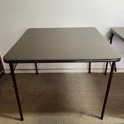 MPS051- Metal Frame Folding Table With Faux Leather Table Top