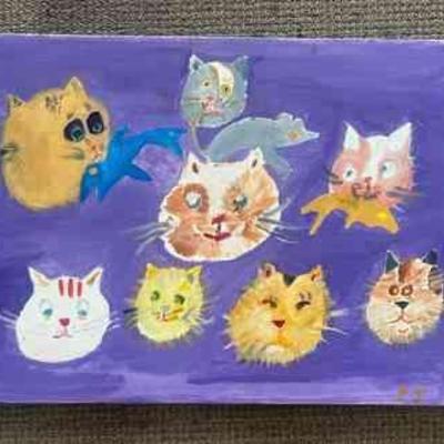 MPS020- Original Painting Titled Feline Friends 
