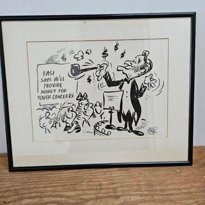 MPS105-Harry Lyons Signed Cartoon Print