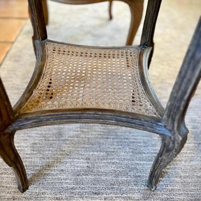 Vintage Chinese marble/caned table 