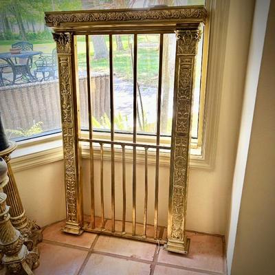 Vintage brass bank teller window