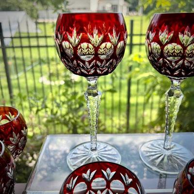 Ajka Florderis Ruby Red wine glasses