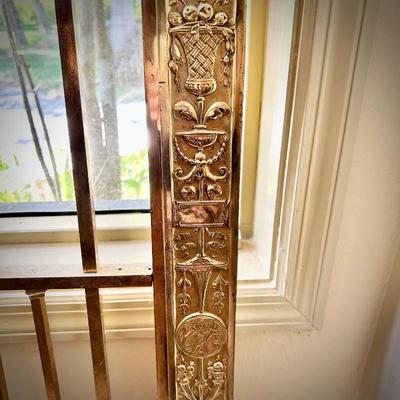 Vintage brass bank teller window