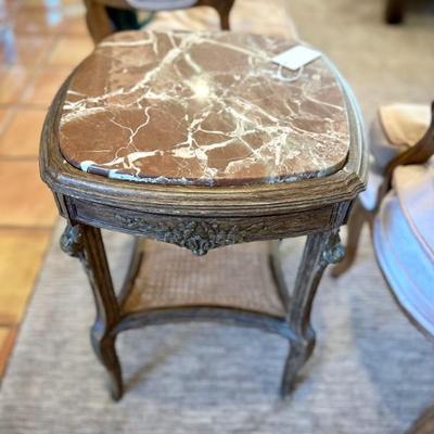 Vintage Chinese marble/caned table 