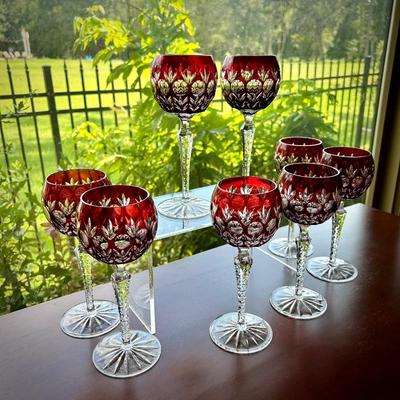 Ajka Florderis Ruby Red wine glasses