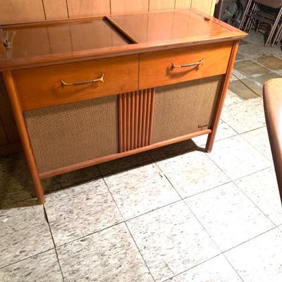 Mid century record player cabinet