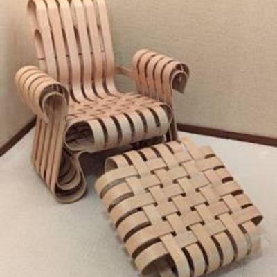 Frank Gehry for Knoll Power Play Chair and Ottoman