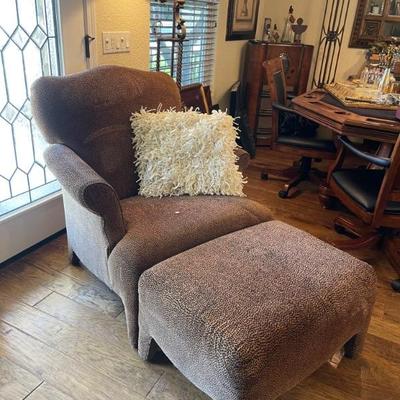 leopard sitting chair and ottoman 
