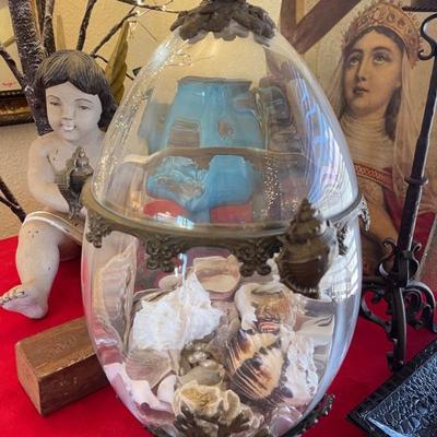 Beautiful vase filled with shells
