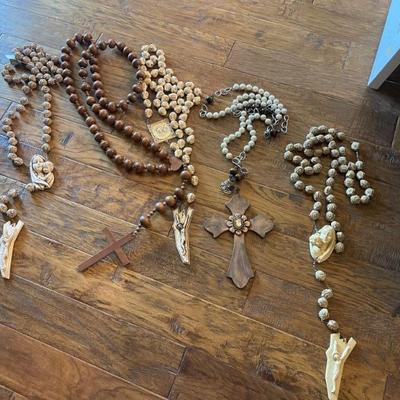 Large wood cross rosary