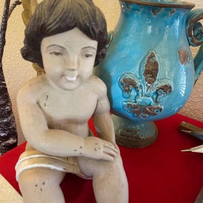 cherub and pottery deco