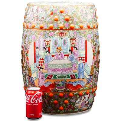 Chinese Famille Rose Style Porcelain Garden Stool Mid 20th Century