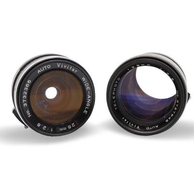 2 Vivitar Lenses, Telephoto 135mm & Wide-Angle 28mm - Both F2.8