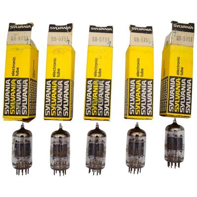 Lot Of Five Sylvania Vacuum Electron Tubes