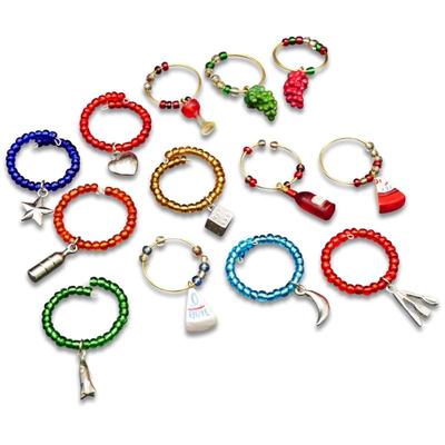 Set of 13 Wine Glass Charms