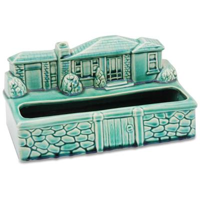 Teal Ceramic Pottery Home Garden Planter