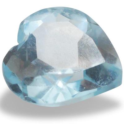 Small Faceted Light Blue Heart-Shaped Gemstone
