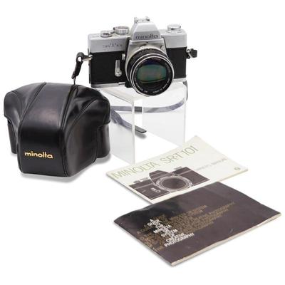 Minolta SR-T 101 35mm SLR Film Camera with MC Rokkor-PF 55mm F1.4 MF Lens