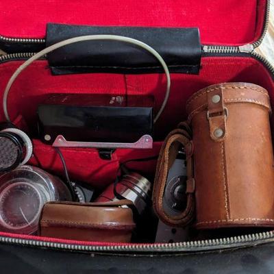 Camera case and accessories and lenses
