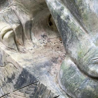 Hand carved in one piece jade large statue, these are the real deal and super heavy