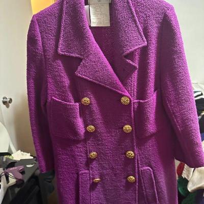 Chanel Purple Boucle Coat