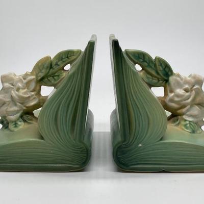 Vintage Roseville Gardenia Bookends 