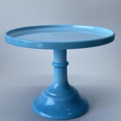 Vintage Blue Glass Cake Cake Stand 