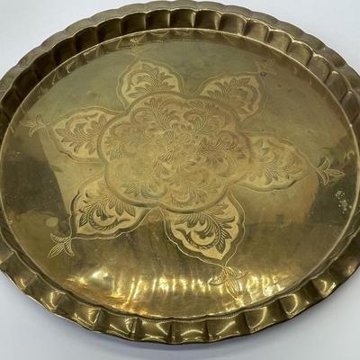 Huge Embossed Brass Wall Medallion