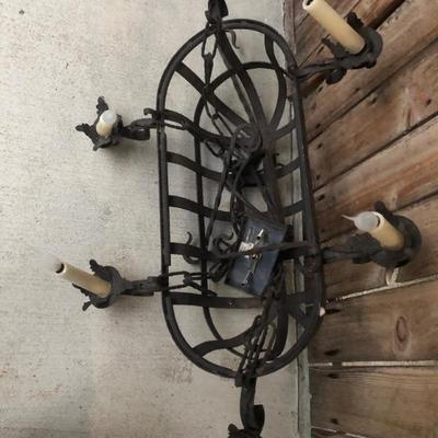 Antique cast iron chandelier