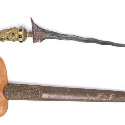 Balinese Jeweled Kris Dagger w/scabbard