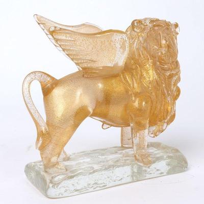 Italian Murano Glass Lion, signed Giuliano Tosi 1980