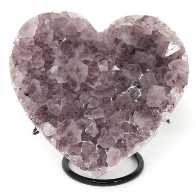 Lovely Amethyst Geode Carved Heart