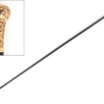 Gilt Silver Walking Stick