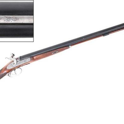 London Double Barrel Shotgun, signed P. Hughes