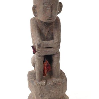 Philippines Wood Carved Seated Bulul Rice God