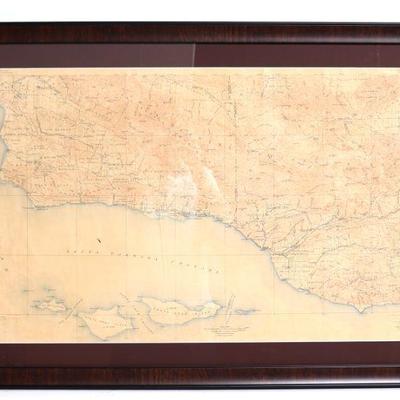 Framed Map of Santa Barbara, US Geological Survey