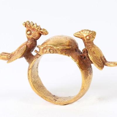 Asante "Parrots" Chief's Ring (14k Gold, 29grams)