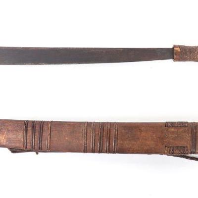 Dayak Mandau Headhunters Sword w/Scabbard