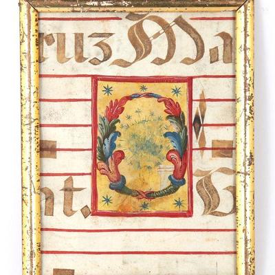 Medieval Vellum Illuminated Manuscript Painting